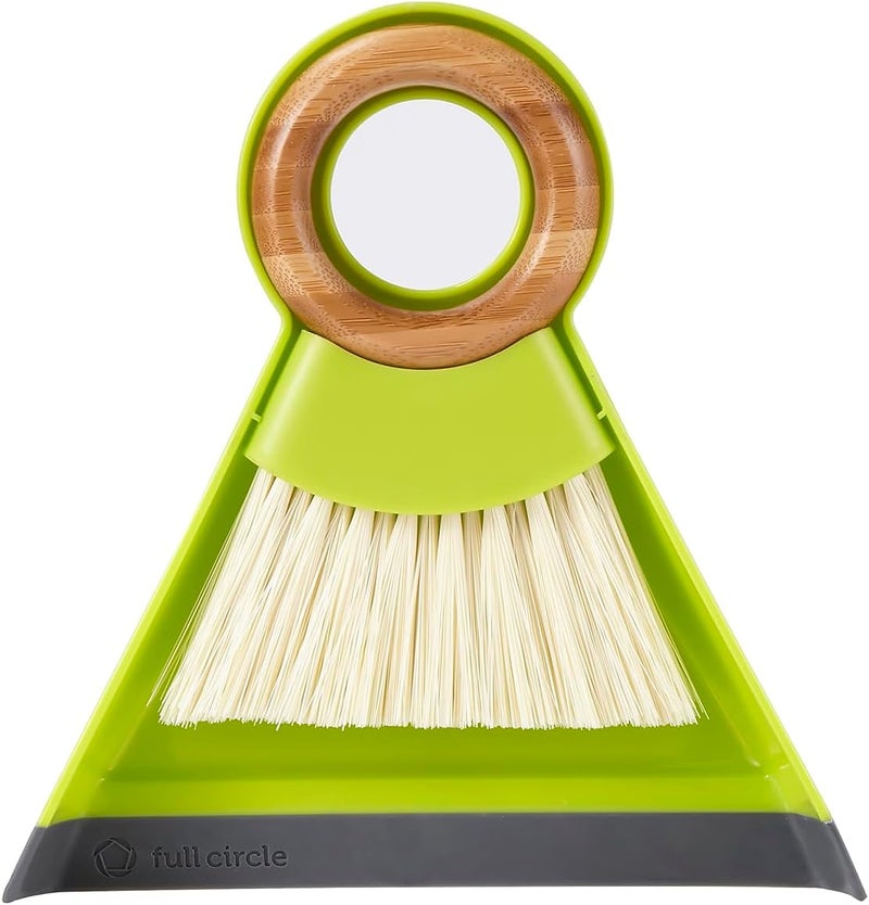 Full Circle Cleaning, Tiny Team Mini Brush & Dustpan Set, Green - Image 1